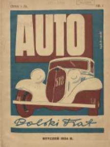 Auto: miesięcznik: organ Automobilklubu Polski oraz Klub&oacute;w Afiljowanych: organe officiel de l'AutomobilKlub Polska et des clubs affili&eacute;s 1934 styczeń Nr1