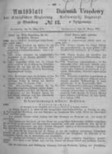Amtsblatt der K&ouml;niglichen Preussischen Regierung zu Bromberg. 1871.03.24 No.12