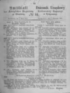 Amtsblatt der K&ouml;niglichen Preussischen Regierung zu Bromberg. 1871.04.07 No.14