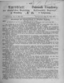 Amtsblatt der K&ouml;niglichen Preussischen Regierung zu Bromberg. 1871.05.12 No.19