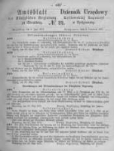 Amtsblatt der K&ouml;niglichen Preussischen Regierung zu Bromberg. 1871.06.02 No.22
