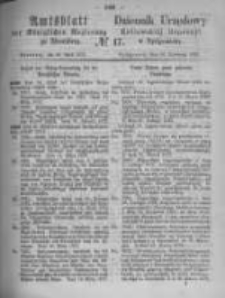 Amtsblatt der K&ouml;niglichen Preussischen Regierung zu Bromberg. 1872.04.26 No.17