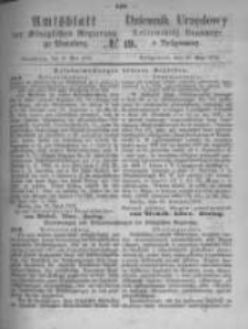 Amtsblatt der K&ouml;niglichen Preussischen Regierung zu Bromberg. 1872.05.10 No.19