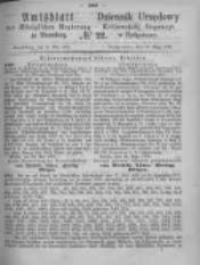 Amtsblatt der K&ouml;niglichen Preussischen Regierung zu Bromberg. 1872.05.31 No.22