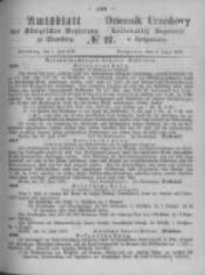 Amtsblatt der K&ouml;niglichen Preussischen Regierung zu Bromberg. 1872.07.05 No.27