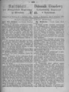 Amtsblatt der K&ouml;niglichen Preussischen Regierung zu Bromberg. 1872.11.08 No.45