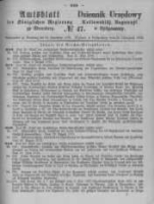 Amtsblatt der K&ouml;niglichen Preussischen Regierung zu Bromberg. 1872.11.22 No.47