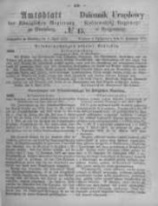 Amtsblatt der K&ouml;niglichen Preussischen Regierung zu Bromberg. 1873.04.11 No.15