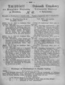 Amtsblatt der Königlichen Preussischen Regierung zu Bromberg. 1873.11.21 No.47
