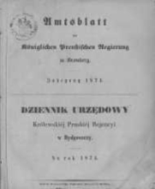 Amtsblatt der K&ouml;niglichen Preussischen Regierung zu Bromberg. 1874.01.02 No.1
