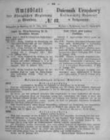 Amtsblatt der K&ouml;niglichen Preussischen Regierung zu Bromberg. 1874.03.20 No.12