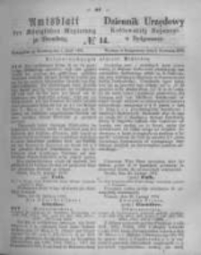 Amtsblatt der K&ouml;niglichen Preussischen Regierung zu Bromberg. 1874.04.02 No.14