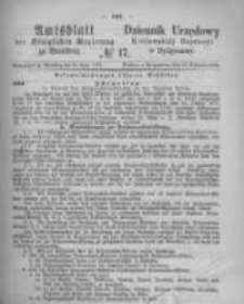 Amtsblatt der K&ouml;niglichen Preussischen Regierung zu Bromberg. 1874.04.24 No.17
