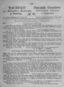 Amtsblatt der K&ouml;niglichen Preussischen Regierung zu Bromberg. 1874.07.31 No.31