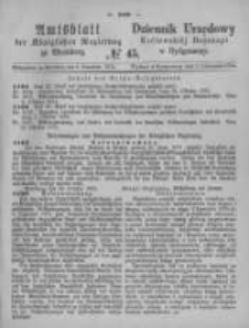 Amtsblatt der K&ouml;niglichen Preussischen Regierung zu Bromberg. 1874.11.06 No.45