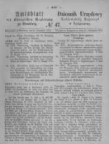 Amtsblatt der K&ouml;niglichen Preussischen Regierung zu Bromberg. 1874.11.20 No.47