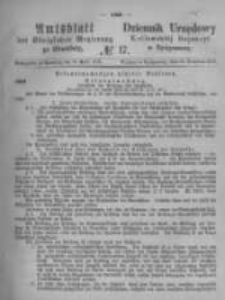 Amtsblatt der K&ouml;niglichen Preussischen Regierung zu Bromberg. 1875.04.23 No.17