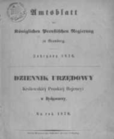 Amtsblatt der K&ouml;niglichen Preussischen Regierung zu Bromberg. 1876.01.07 No.1