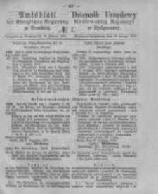 Amtsblatt der K&ouml;niglichen Preussischen Regierung zu Bromberg. 1876.02.18 No.7
