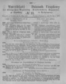 Amtsblatt der K&ouml;niglichen Preussischen Regierung zu Bromberg. 1876.03.24 No.12