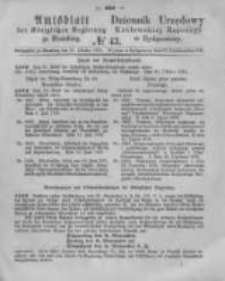 Amtsblatt der K&ouml;niglichen Preussischen Regierung zu Bromberg. 1876.10.27 No.43