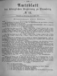 Amtsblatt der K&ouml;niglichen Preussischen Regierung zu Bromberg. 1877.04.06 No.14