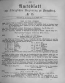 Amtsblatt der K&ouml;niglichen Preussischen Regierung zu Bromberg. 1877.04.13 No.15