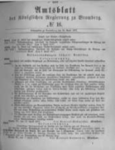 Amtsblatt der K&ouml;niglichen Preussischen Regierung zu Bromberg. 1877.04.20 No.16