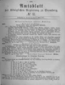 Amtsblatt der K&ouml;niglichen Preussischen Regierung zu Bromberg. 1877.04.27 No.17
