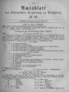Amtsblatt der K&ouml;niglichen Preussischen Regierung zu Bromberg. 1877.05.18 No.20