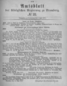 Amtsblatt der K&ouml;niglichen Preussischen Regierung zu Bromberg. 1877.06.01 No.22