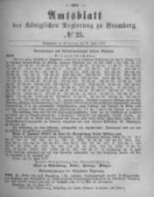 Amtsblatt der K&ouml;niglichen Preussischen Regierung zu Bromberg. 1877.06.22 No.25