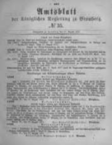 Amtsblatt der K&ouml;niglichen Preussischen Regierung zu Bromberg. 1877.08.31 No.35