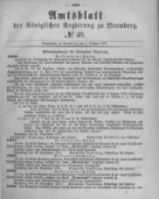 Amtsblatt der K&ouml;niglichen Preussischen Regierung zu Bromberg. 1877.10.05 No.40