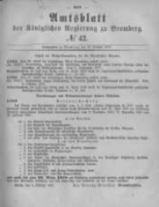Amtsblatt der K&ouml;niglichen Preussischen Regierung zu Bromberg. 1877.10.19 No.42