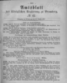 Amtsblatt der K&ouml;niglichen Preussischen Regierung zu Bromberg. 1877.10.26 No.43