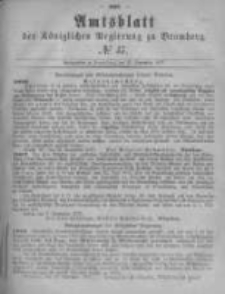 Amtsblatt der K&ouml;niglichen Preussischen Regierung zu Bromberg. 1877.11.23 No.47