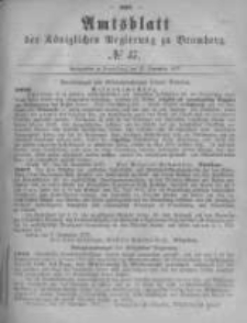 Amtsblatt der Königlichen Preussischen Regierung zu Bromberg. 1877.11.23 No.47