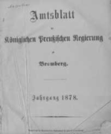 Amtsblatt der K&ouml;niglichen Preussischen Regierung zu Bromberg. 1878.01.04 No.1