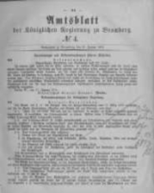 Amtsblatt der K&ouml;niglichen Preussischen Regierung zu Bromberg. 1878.01.25 No.4