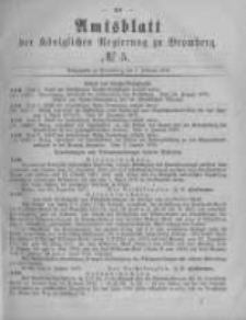Amtsblatt der K&ouml;niglichen Preussischen Regierung zu Bromberg. 1878.02.01 No.5