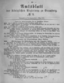 Amtsblatt der K&ouml;niglichen Preussischen Regierung zu Bromberg. 1878.03.01 No.9