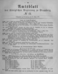 Amtsblatt der K&ouml;niglichen Preussischen Regierung zu Bromberg. 1878.03.29 No.13