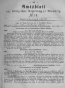 Amtsblatt der K&ouml;niglichen Preussischen Regierung zu Bromberg. 1878.04.05 No.14