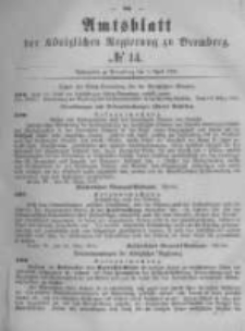 Amtsblatt der Königlichen Preussischen Regierung zu Bromberg. 1878.04.05 No.14