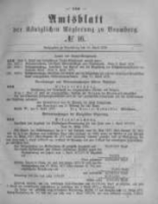 Amtsblatt der K&ouml;niglichen Preussischen Regierung zu Bromberg. 1878.04.19 No.16