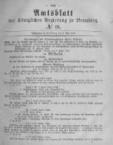 Amtsblatt der K&ouml;niglichen Preussischen Regierung zu Bromberg. 1878.05.03 No.18
