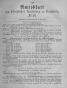 Amtsblatt der K&ouml;niglichen Preussischen Regierung zu Bromberg. 1878.05.17 No.20