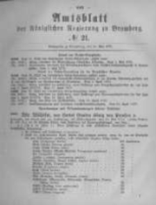 Amtsblatt der K&ouml;niglichen Preussischen Regierung zu Bromberg. 1878.05.24 No.21