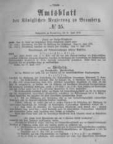 Amtsblatt der K&ouml;niglichen Preussischen Regierung zu Bromberg. 1878.06.21 No.25